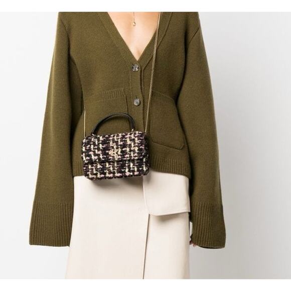 Tory Burch New Mini Kira Tweed Top Handle Chain Wallet Crossbody - Picture 2 of 16